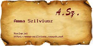Amma Szilviusz névjegykártya